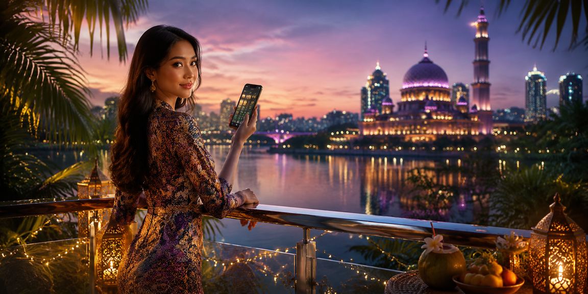 Pertaruhan sukan bola sepak Malaysia di Putrajaya dengan motif batik